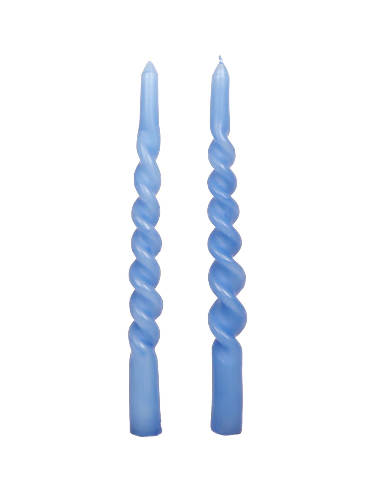 Spiral Taper Candle Cerulean Blue